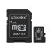 Карта памяти Kingston microSD 128GB C10 UHS-I A1 V10 R150MB/s + SD